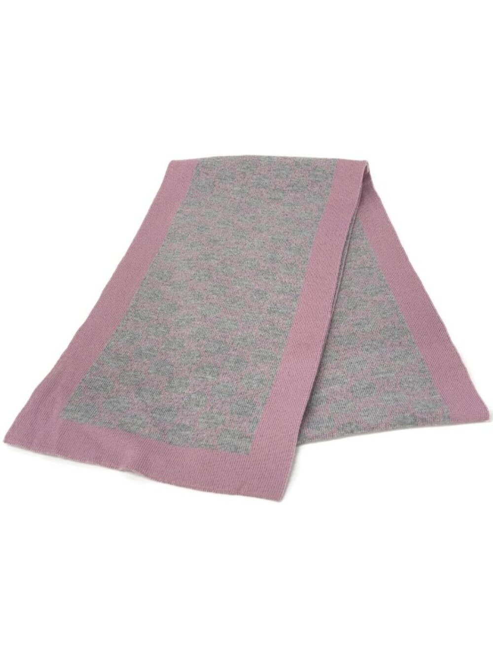 Gucci Gray Pink Wool GG Scarf
